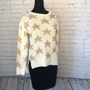 Rampage Cream With Gold Stars Sweater